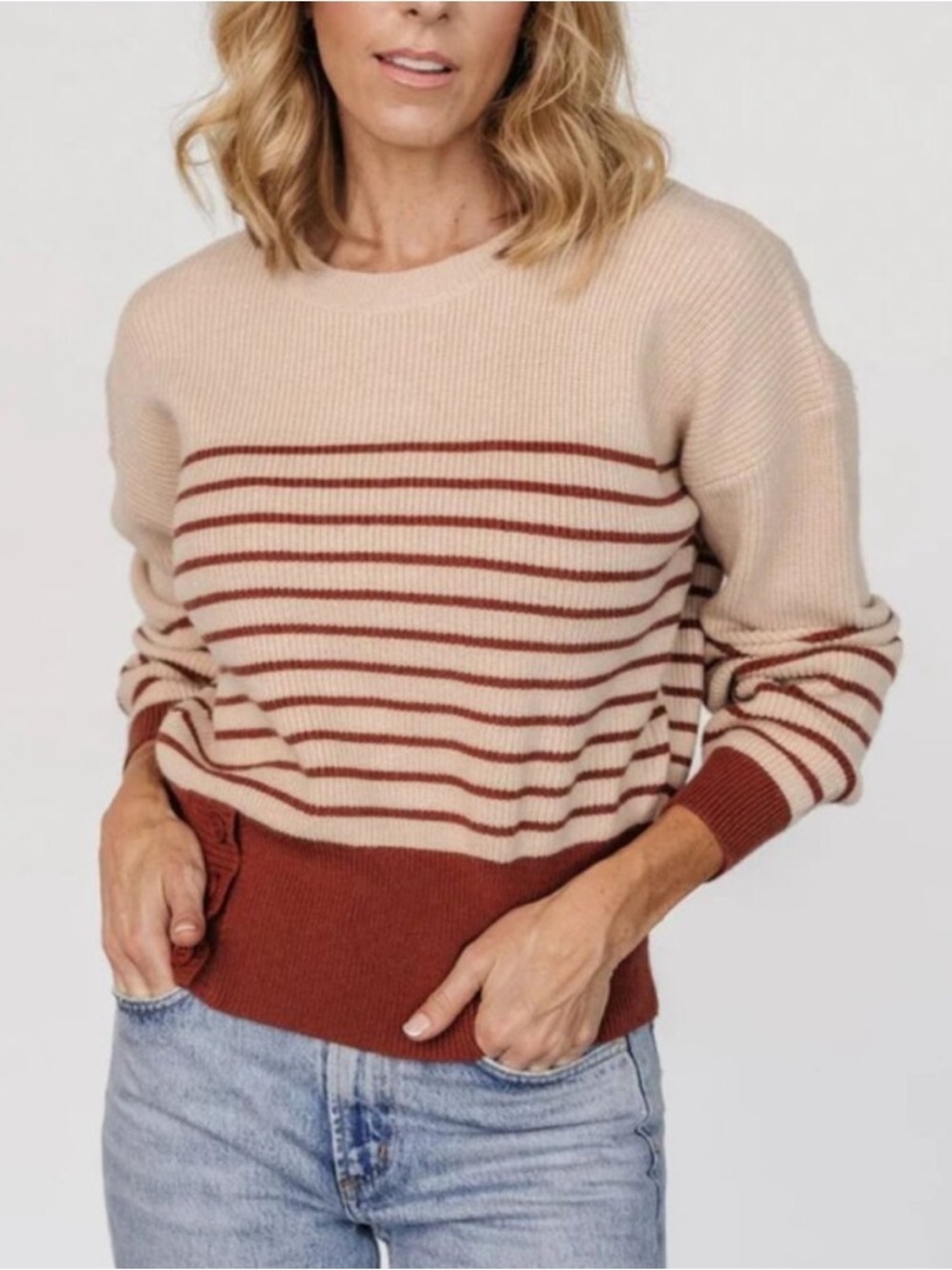 Baltic Born Women's Miles Striped Sweater Size Large 54316